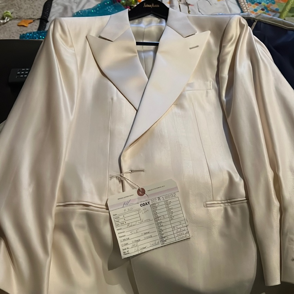 Ermenegildo Zegna wool silk white dinner tuxedo coat 44L